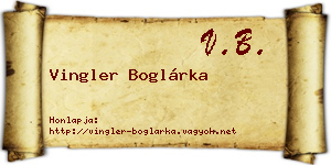 Vingler Boglárka névjegykártya